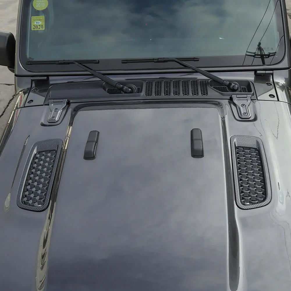For 2018+ Jeep Wrangler JL JLU Gladiator JT Hood Engine Bonnet Air Vent Outlet Cover Trim (not fit Rubicon)