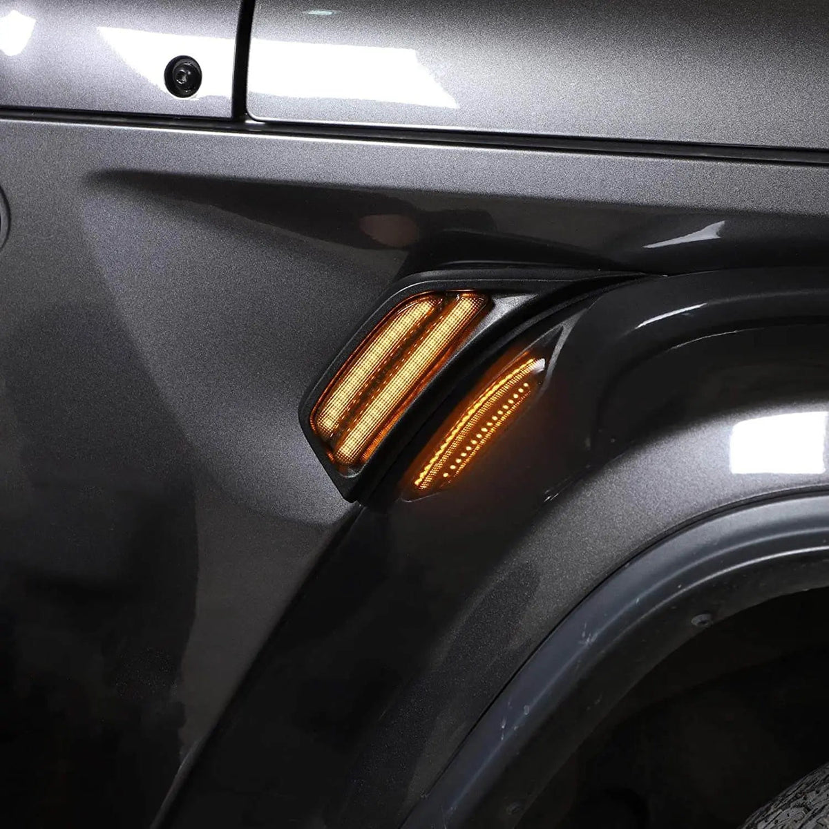 For 2018+ Jeep Wrangler JL JLU Gladiator JT LED Fender Marker Lights Side Turn Signal Lamp Smoke Lens 2pcs