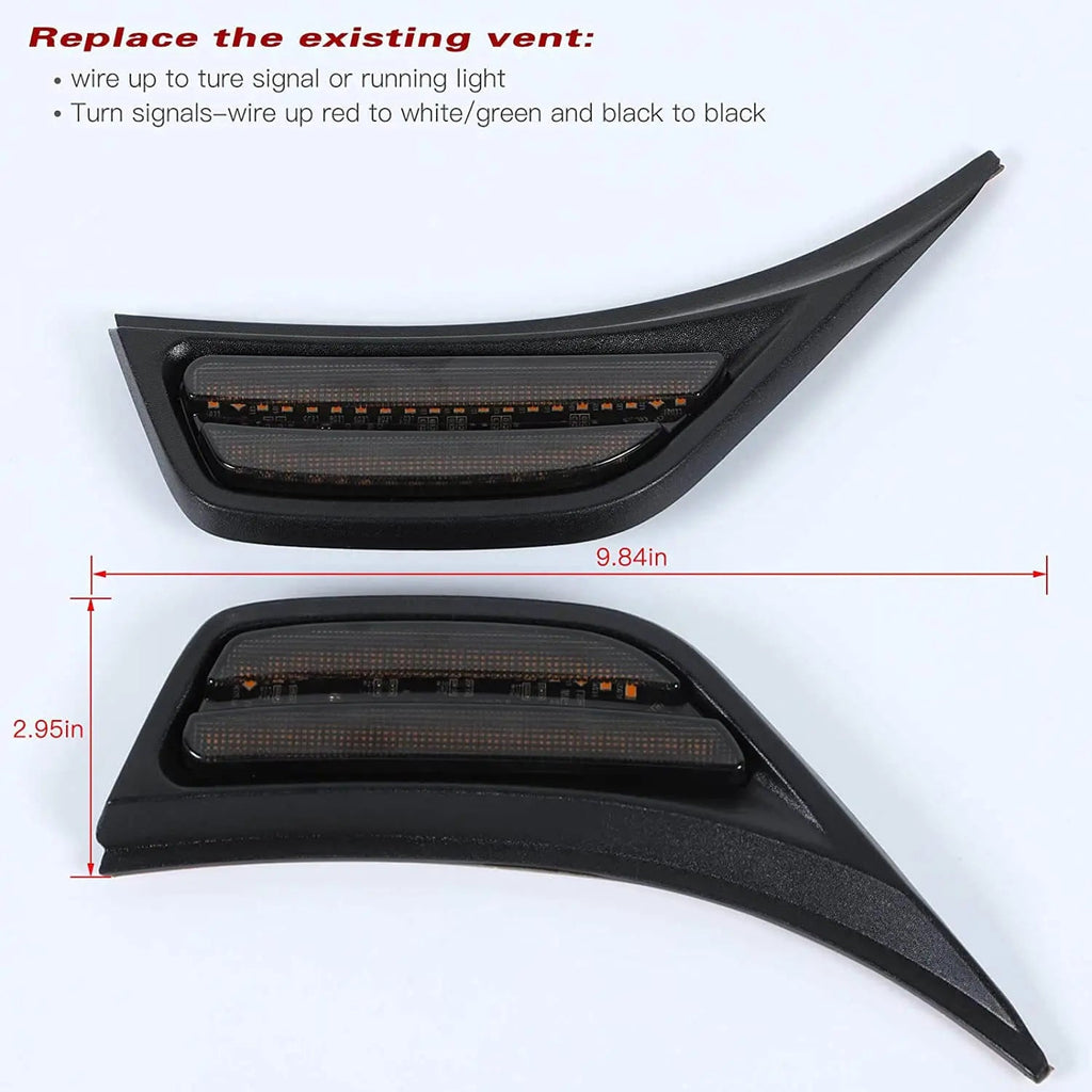 For 2018+ Jeep Wrangler JL JLU Gladiator JT LED Fender Marker Lights Side Turn Signal Lamp Smoke Lens 2pcs