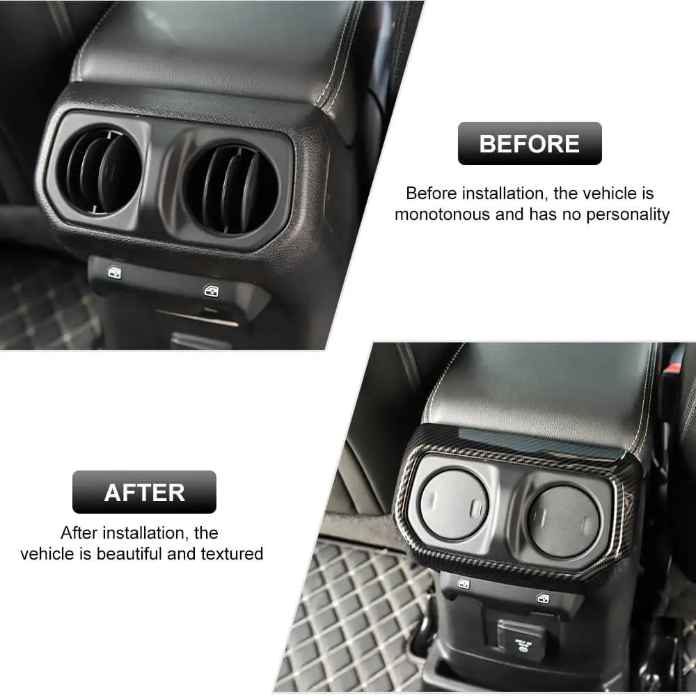 For 2018+ Jeep Wrangler JL JLU Gladiator JT Rear Back Seat Air Vents Trim Cover Bezel