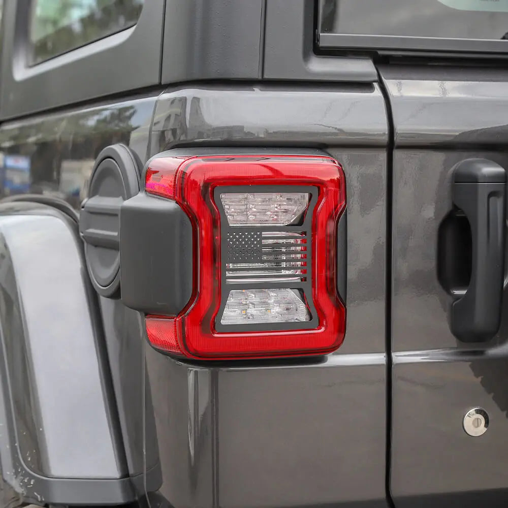For 2018+ Jeep Wrangler JL JLU Headlight & Rear Taillights Lamp Guard Trim Black 4pcs