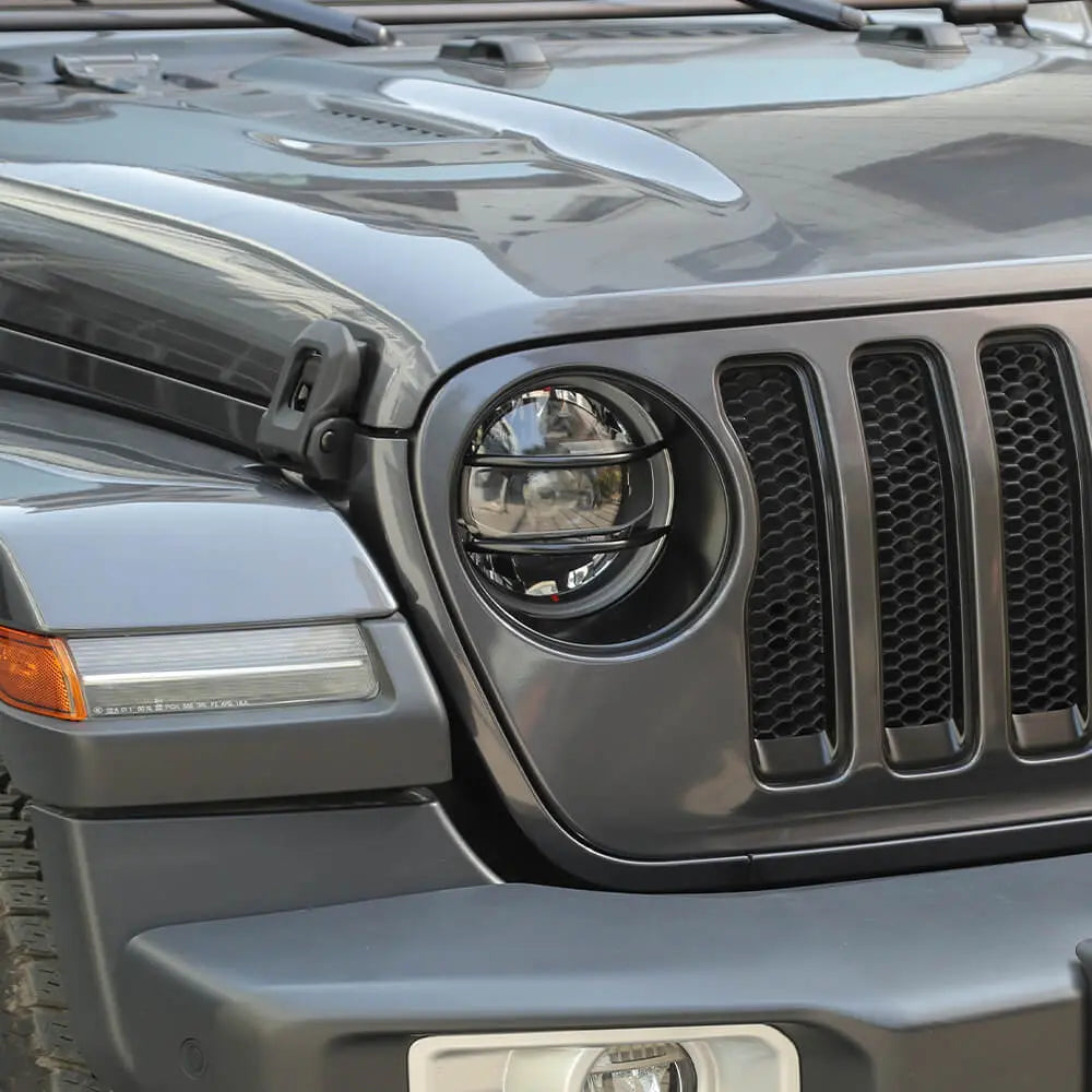 For 2018+ Jeep Wrangler JL JLU Headlight & Rear Taillights Lamp Guard Trim Black 4pcs