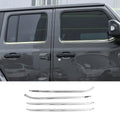For 2018+ Jeep Wrangler JL JLU JT 2/4Door Stainless Steel Door Window Bottom Strips Cover Trim