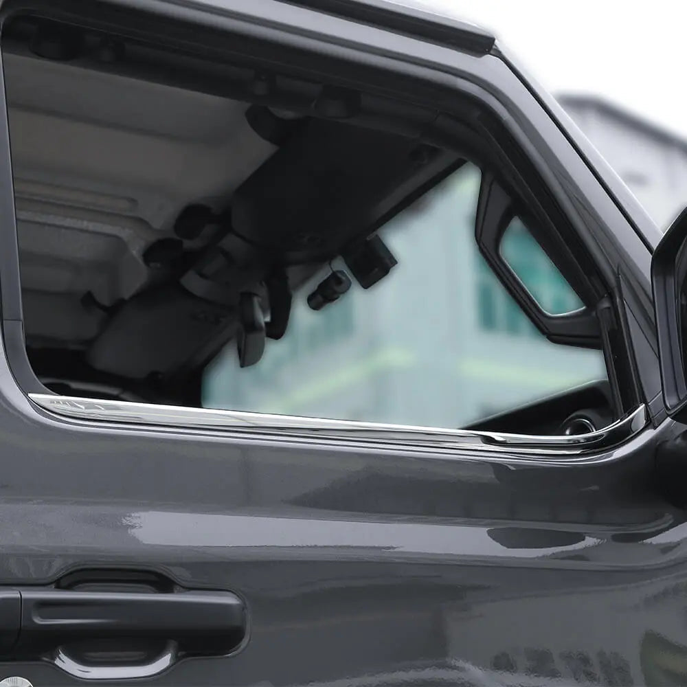 For 2018+ Jeep Wrangler JL JLU JT 2/4Door Stainless Steel Door Window Bottom Strips Cover Trim