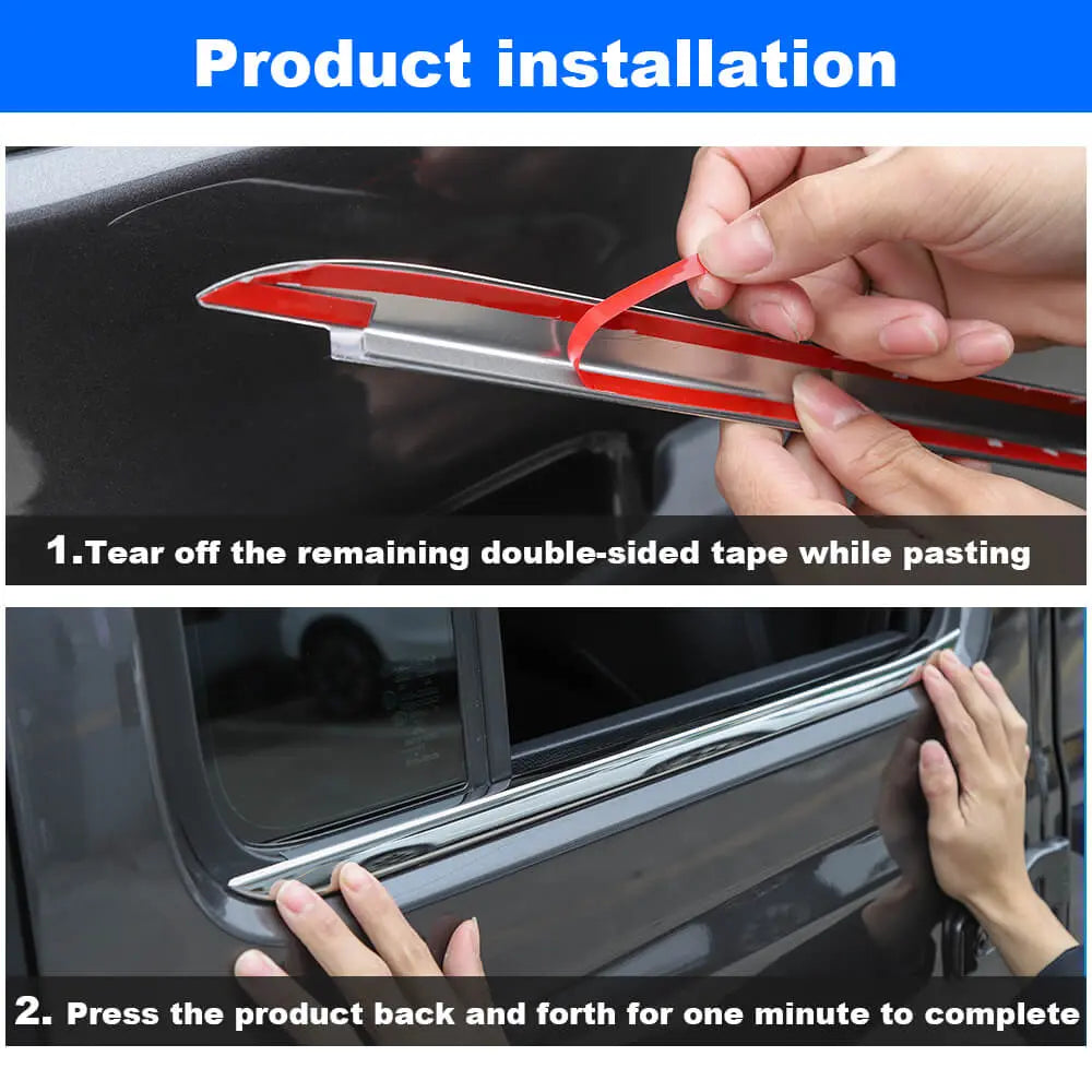 For 2018+ Jeep Wrangler JL JLU JT 2/4Door Stainless Steel Door Window Bottom Strips Cover Trim