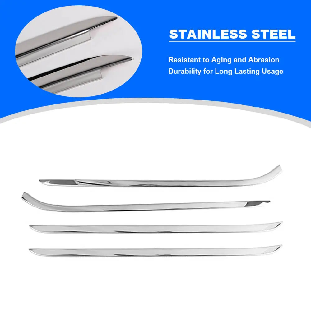 For 2018+ Jeep Wrangler JL JLU JT 2/4Door Stainless Steel Door Window Bottom Strips Cover Trim