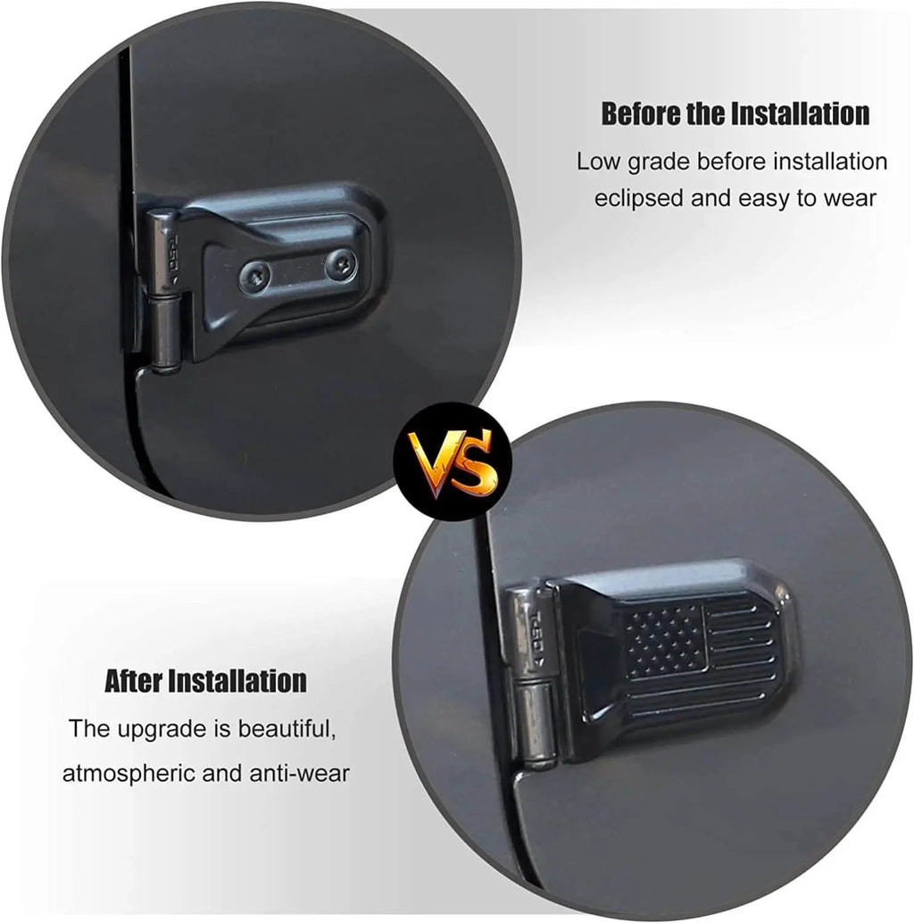 For 2018+ Jeep Wrangler JL JLU JT Door Hinge cover Trim With USA Flag Pattern