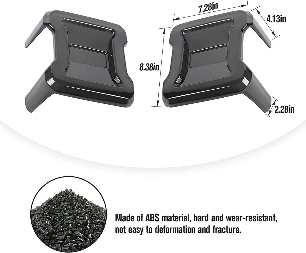For 2018+  Jeep Wrangler JL JLU LED Tail Light Covers Rear Light Guards, Smoked Black