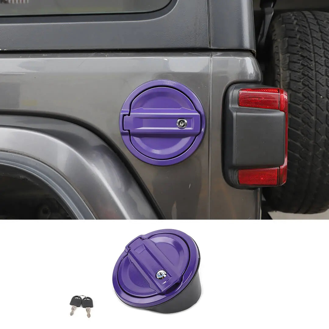 For 2018+ Jeep Wrangler JL JLU Locking Fuel Filler Cover Aluminum Gas Tank Carbon Fiber Texture NOT FIT 4XE