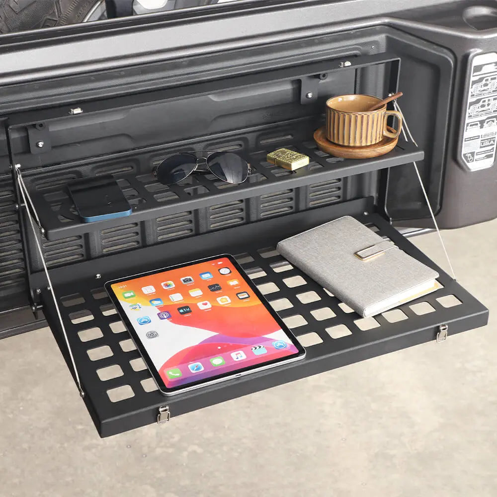 For 2018+ Jeep Wrangler JL JLU Metal Rear Door Tailgate Table Shelf Storage Rack