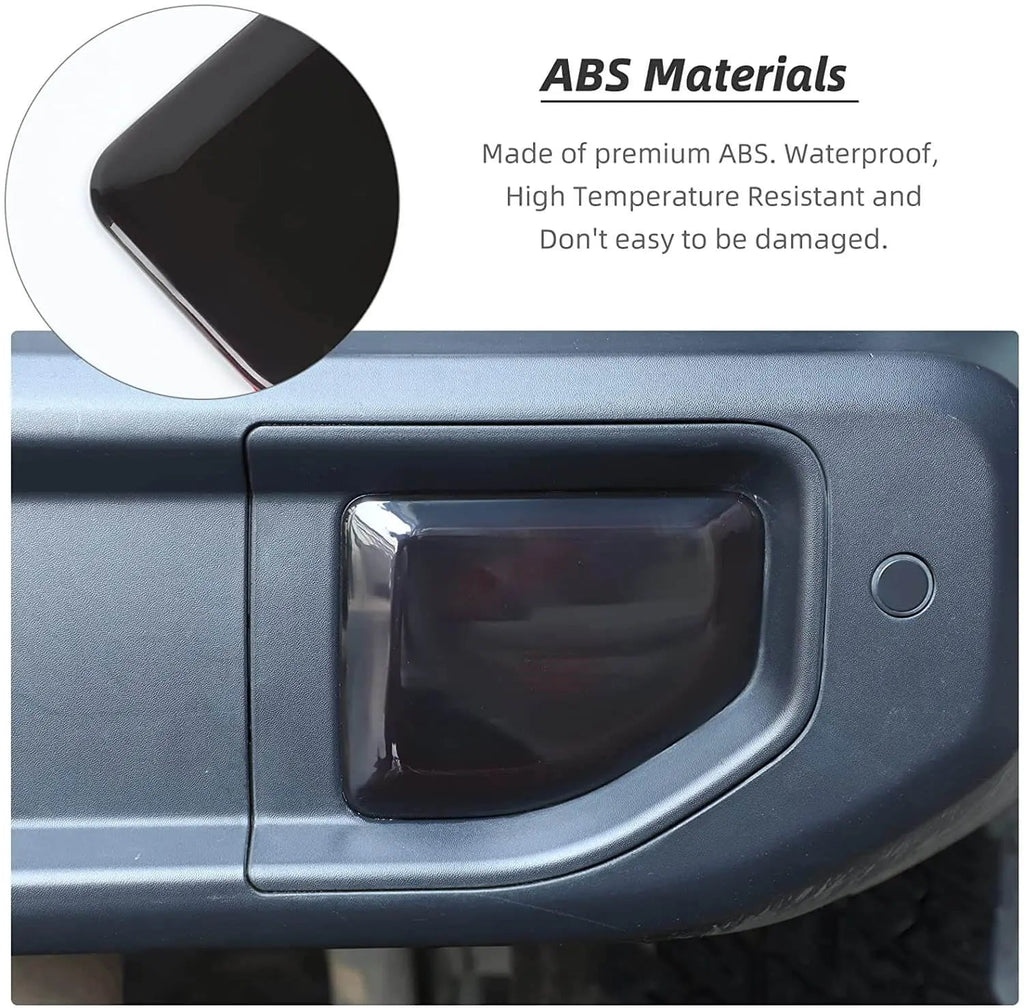 For 2018+ Jeep Wrangler JL JLU Rear Fog Light Tail Light Lamp Cover Trim, Smoked Black, 2PCs