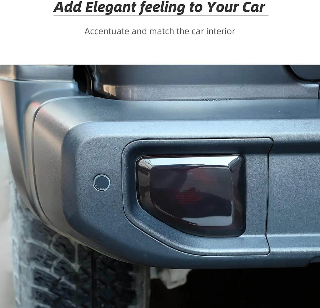 For 2018+ Jeep Wrangler JL JLU Rear Fog Light Tail Light Lamp Cover Trim, Smoked Black, 2PCs