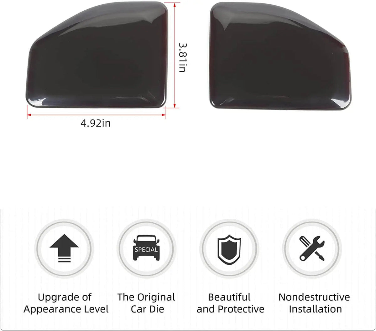 For 2018+ Jeep Wrangler JL JLU Rear Fog Light Tail Light Lamp Cover Trim, Smoked Black, 2PCs