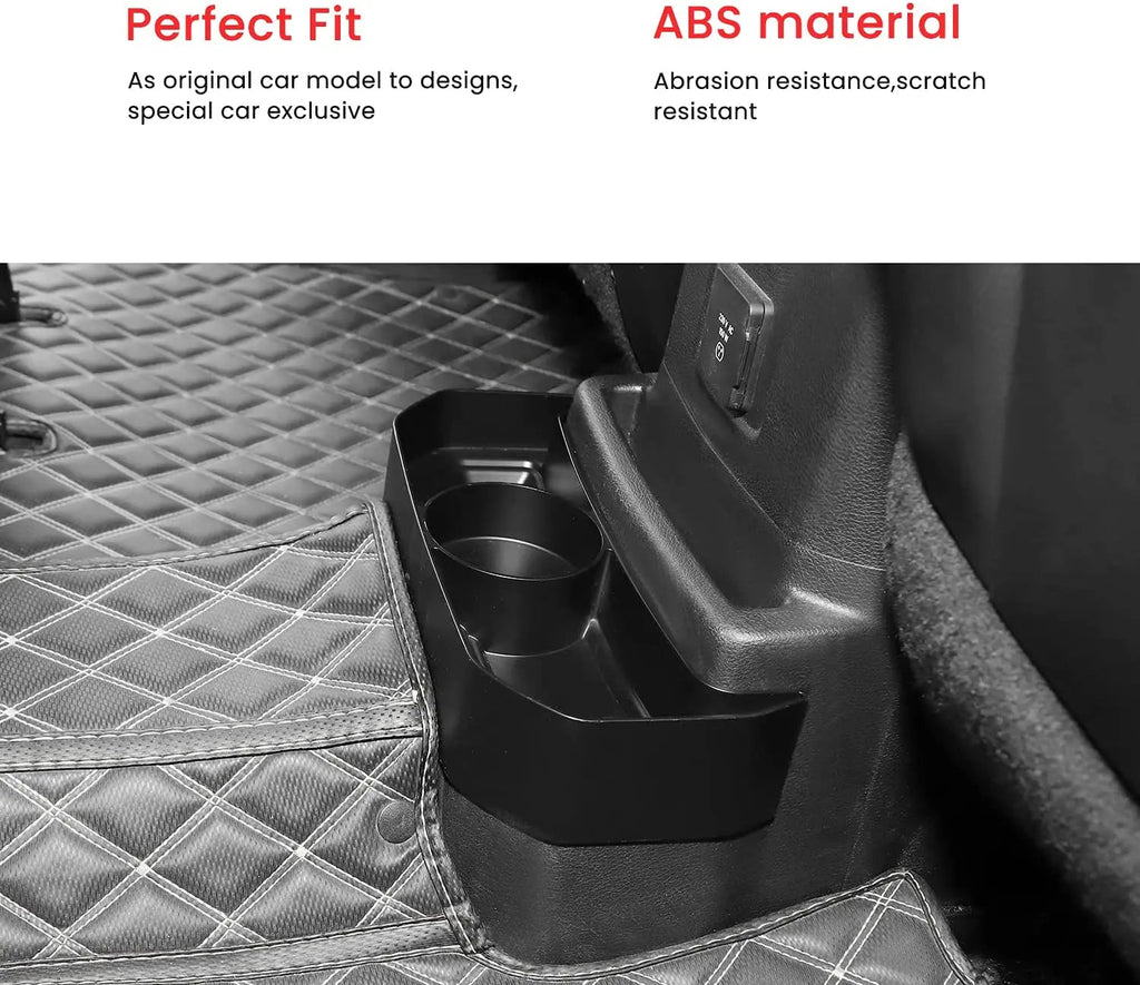 For 2018+ Jeep Wrangler JL JLU Rear Seat Cup Holders Rear Console Drink Storage Box Mount