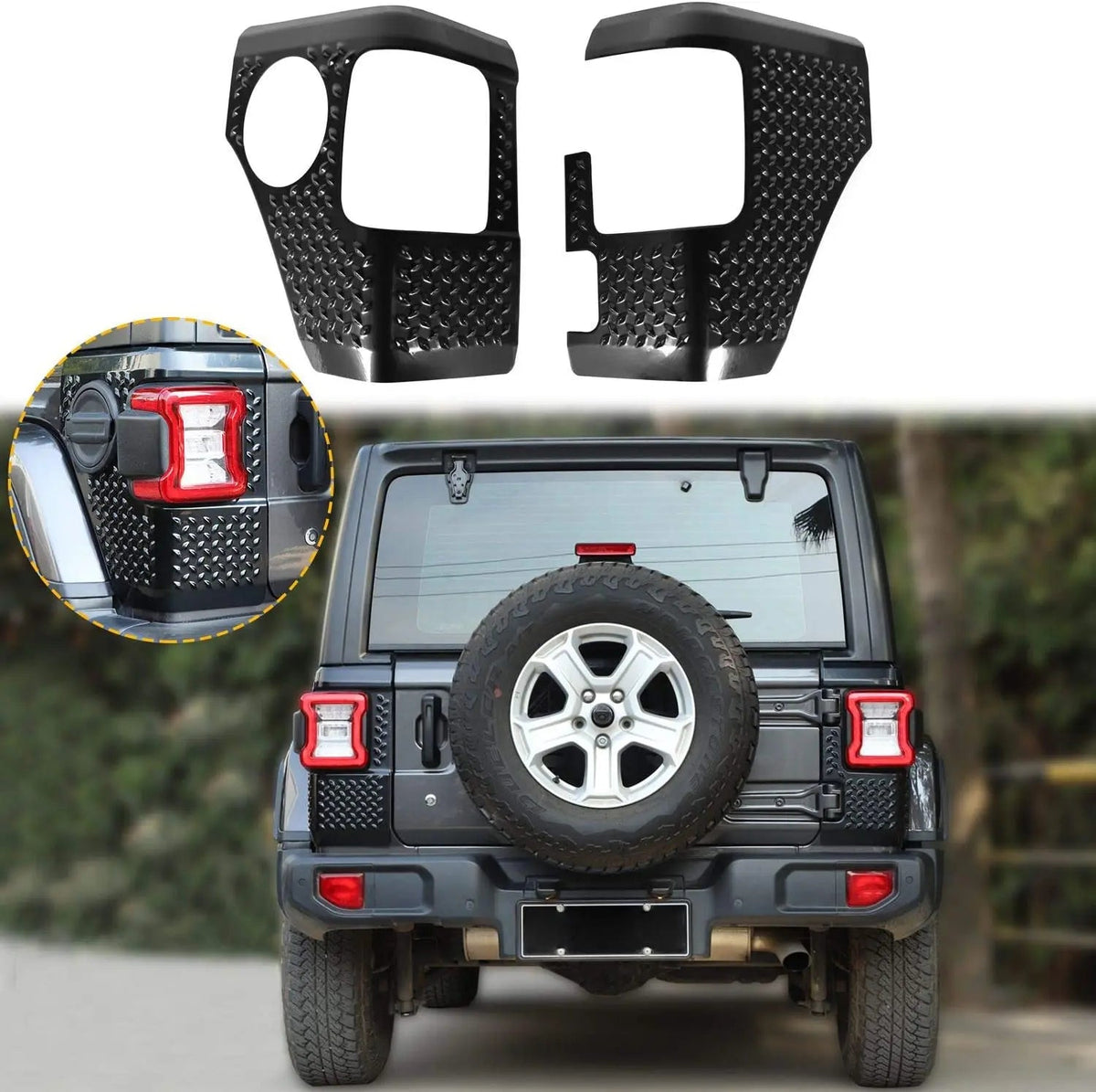 For 2018+ Jeep Wrangler JL JLU Rear Taillight Body Armor Corner Guards