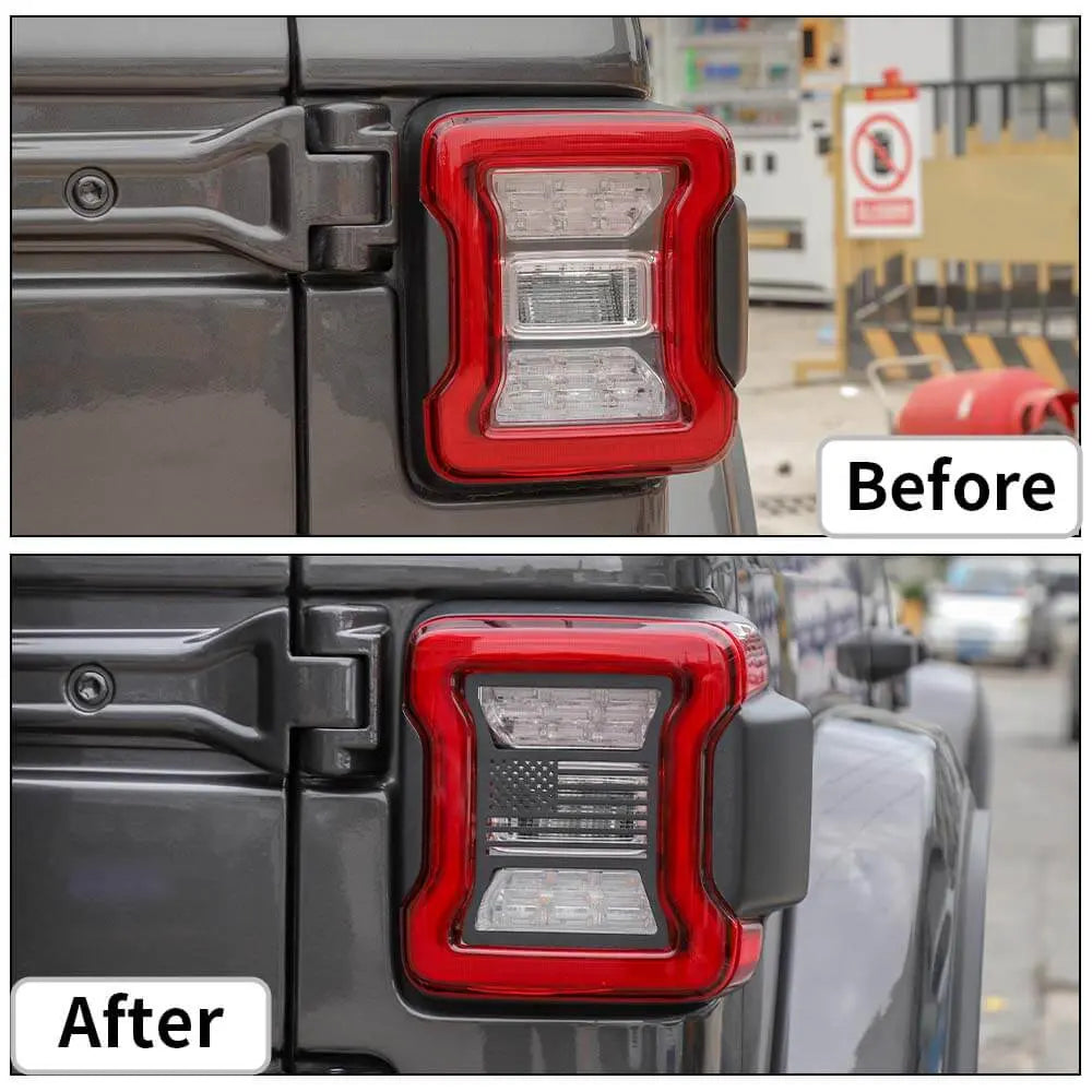 For 2018+ Jeep Wrangler JL JLU Rear Taillights Lamp Guard Trim Black 2Pcs