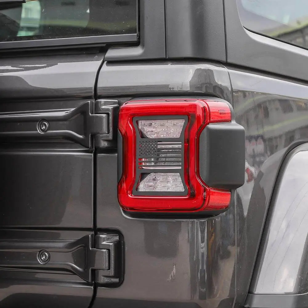 For 2018+ Jeep Wrangler JL JLU Rear Taillights Lamp Guard Trim Black 2Pcs