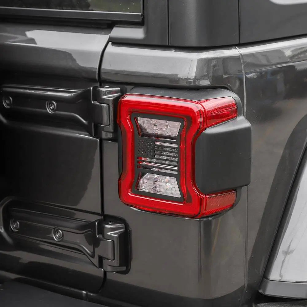 For 2018+ Jeep Wrangler JL JLU Rear Taillights Lamp Guard Trim Black 2Pcs