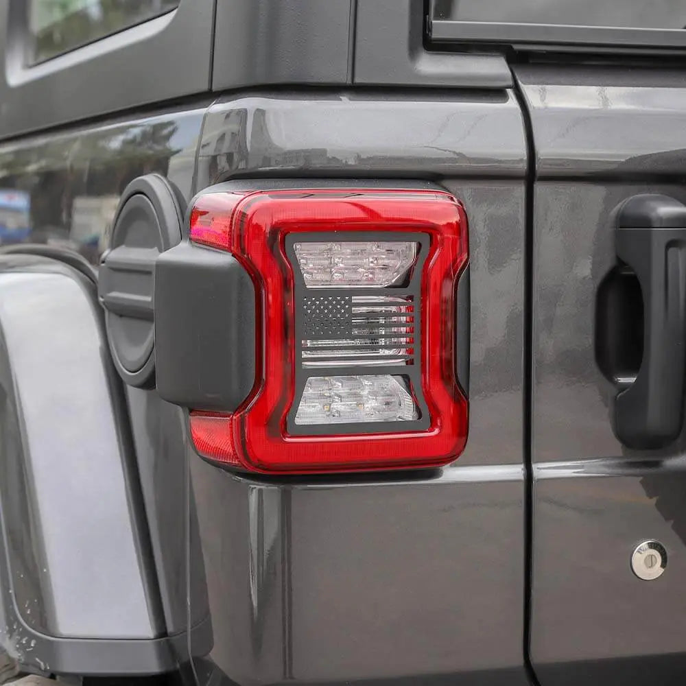 For 2018+ Jeep Wrangler JL JLU Rear Taillights Lamp Guard Trim Black 2Pcs