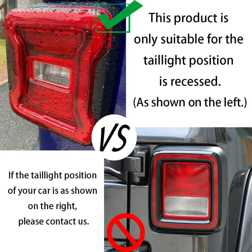 For 2018+ Jeep Wrangler JL JLU Rear Taillights Lamp Guard Trim Black 2Pcs