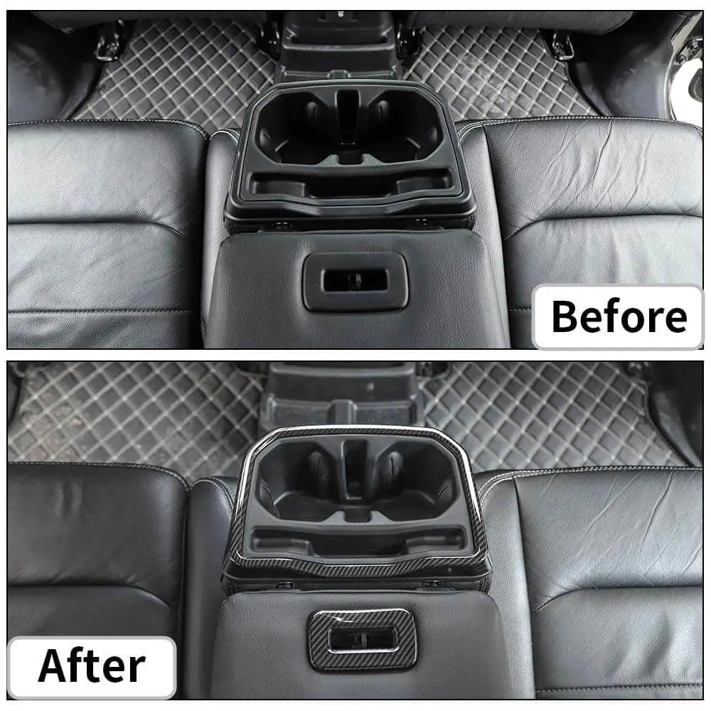 For 2018+ Jeep Wrangler JL JLU Rear Water Cup Holder Decor Cover Seat Armrest Trim