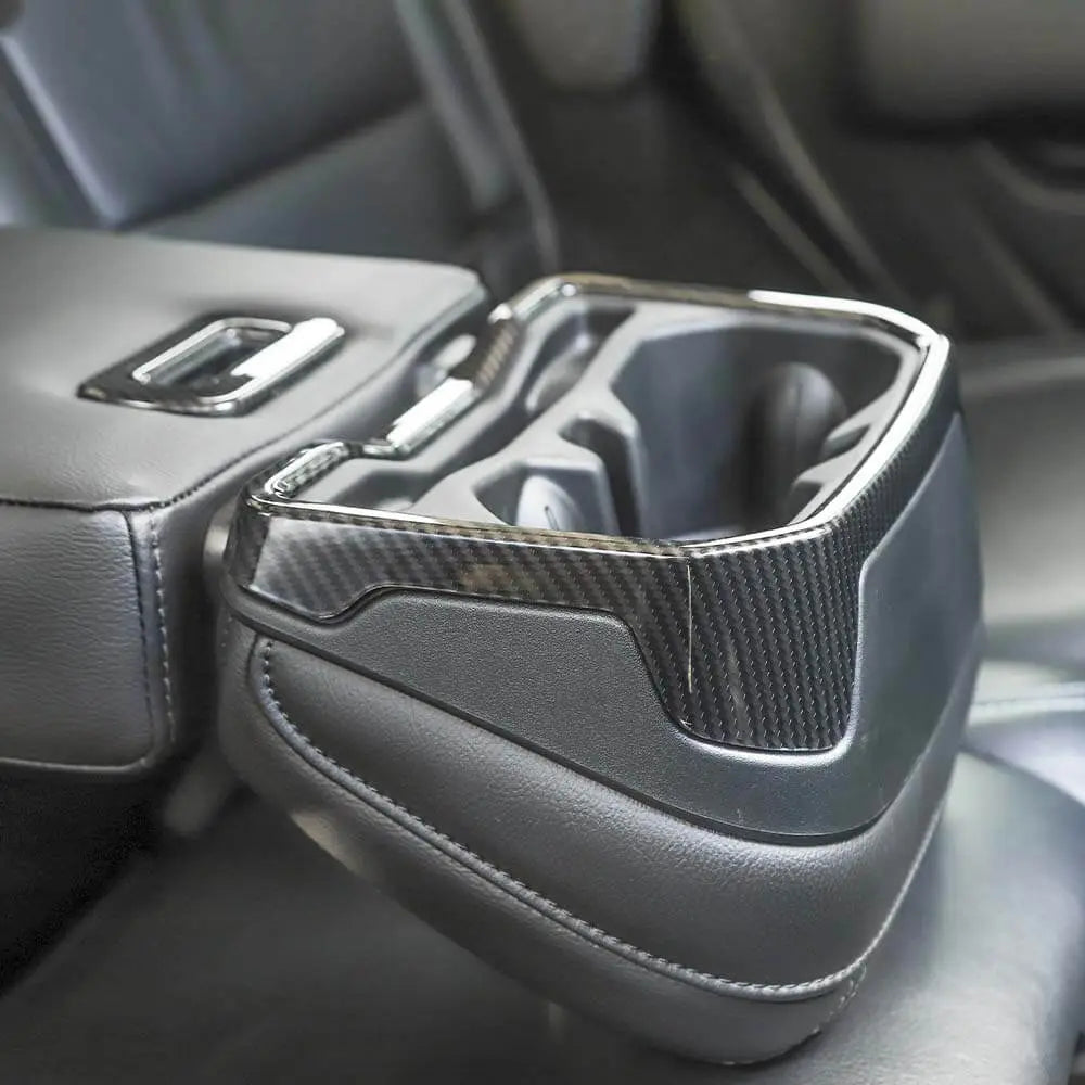 For 2018+ Jeep Wrangler JL JLU Rear Water Cup Holder Decor Cover Seat Armrest Trim
