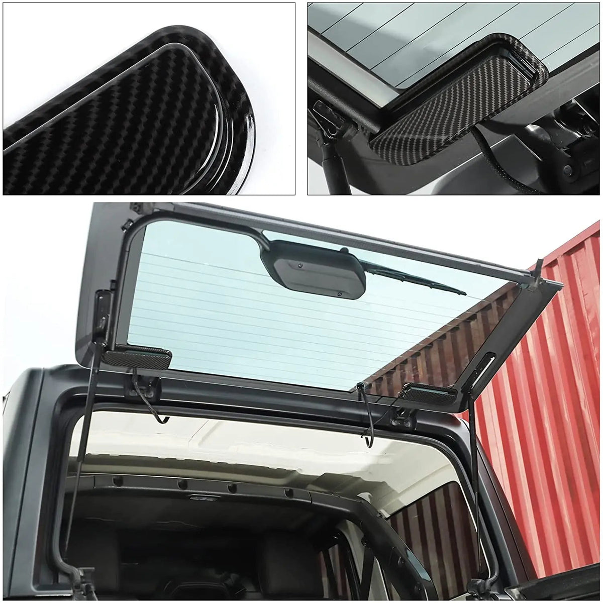 For 2018+ Jeep Wrangler JL JLU Rear Windshield Harness Protective Cover Trim 2pcs