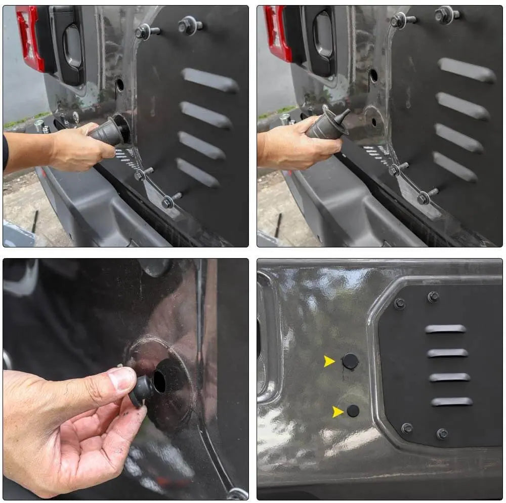 For 2018+ Jeep Wrangler JL JLU Rubber Tailgate Plugs Sets, Removed Tire Carrier Bumper Anti-dust Waterproof, Black