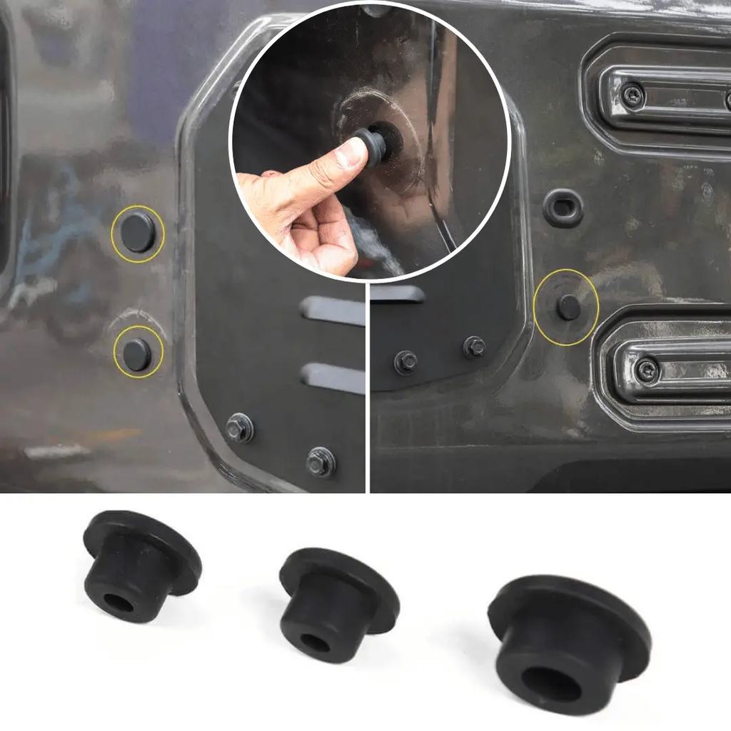 For 2018+ Jeep Wrangler JL JLU Rubber Tailgate Plugs Sets, Removed Tire Carrier Bumper Anti-dust Waterproof, Black
