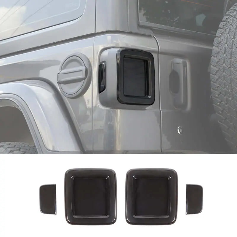For 2018+ Jeep Wrangler JL JLU Smoked Tail Light Cover Halogen Lamp Guards Trim