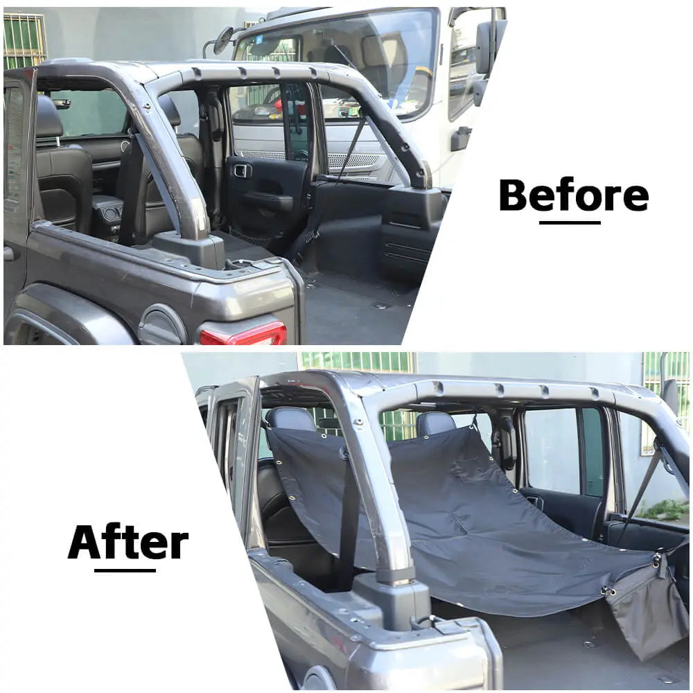 For 2018+ Jeep Wrangler JL JLU Sunshade Top Car Bed Rest Roof Hammock 2Door/4Door Black