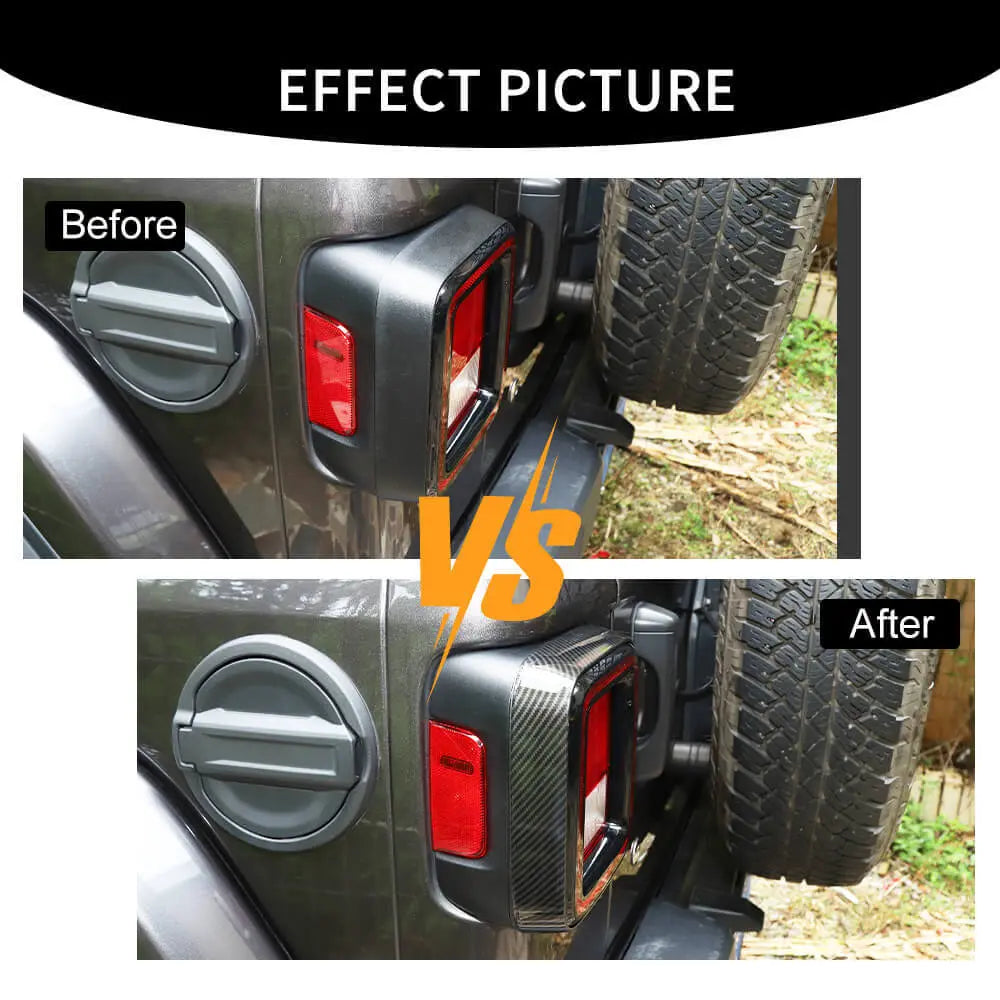 For 2018+ Jeep Wrangler JL JLU Tail Lamp Bezel Guard Cover Protector Trim (Applicable halogen lamps)