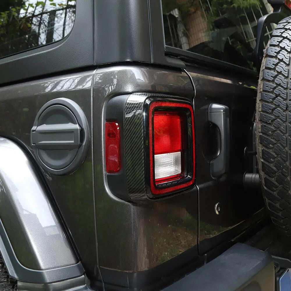 For 2018+ Jeep Wrangler JL JLU Tail Lamp Bezel Guard Cover Protector Trim (Applicable halogen lamps)