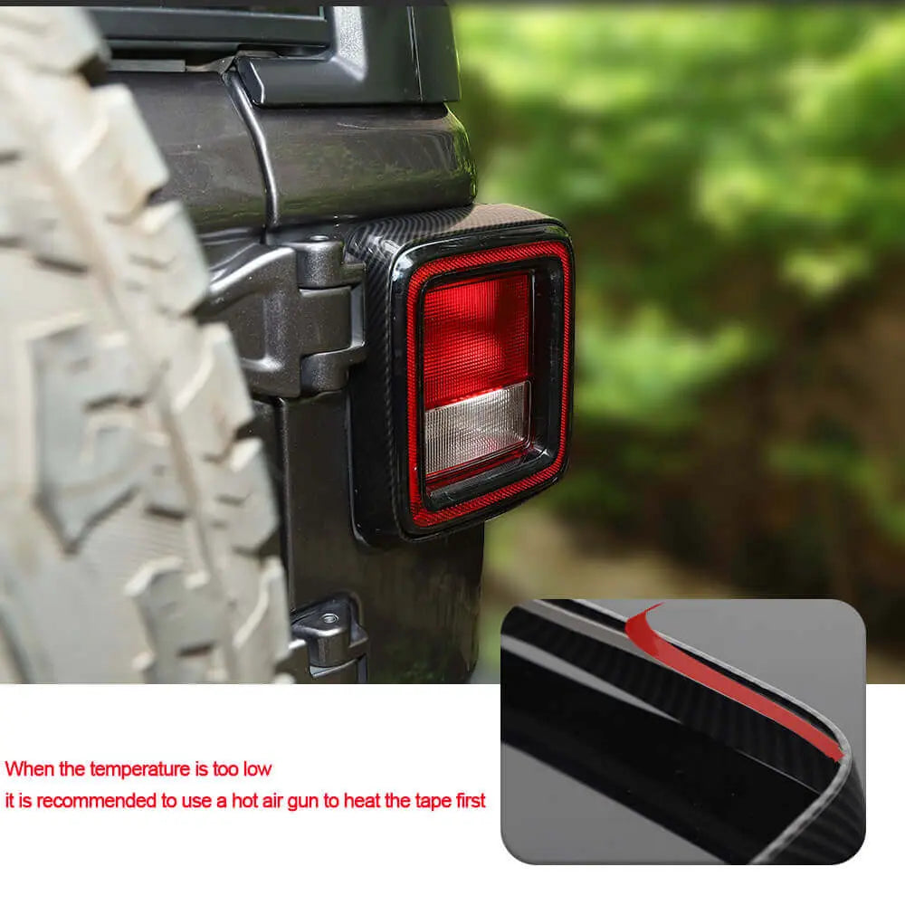 For 2018+ Jeep Wrangler JL JLU Tail Lamp Bezel Guard Cover Protector Trim (Applicable halogen lamps)
