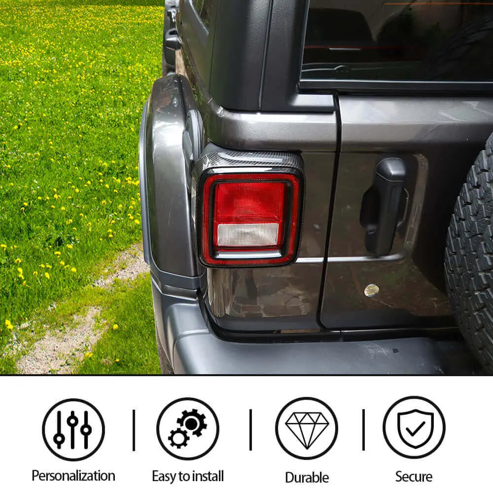 For 2018+ Jeep Wrangler JL JLU Tail Lamp Bezel Guard Cover Protector Trim (Applicable halogen lamps)