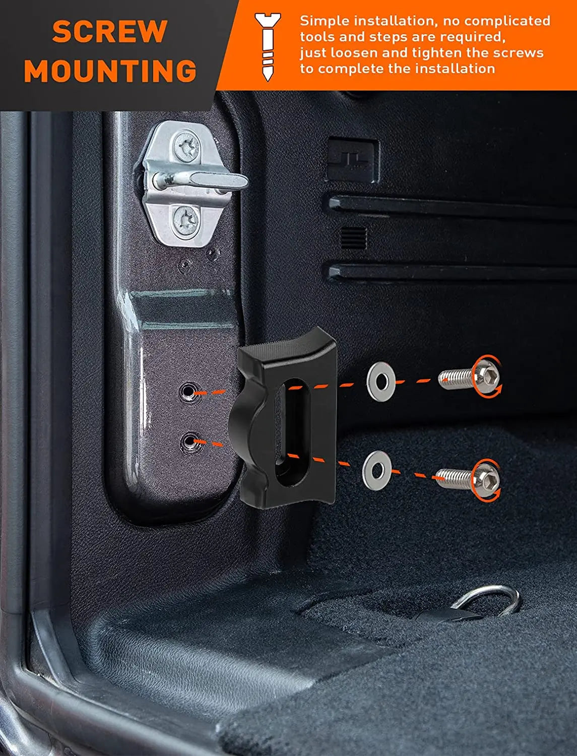 For 2018+ Jeep Wrangler JL JLU Tailgate Limiter Rear Trunk Door Latch, Tailgate Replacement  Aluminum Alloy