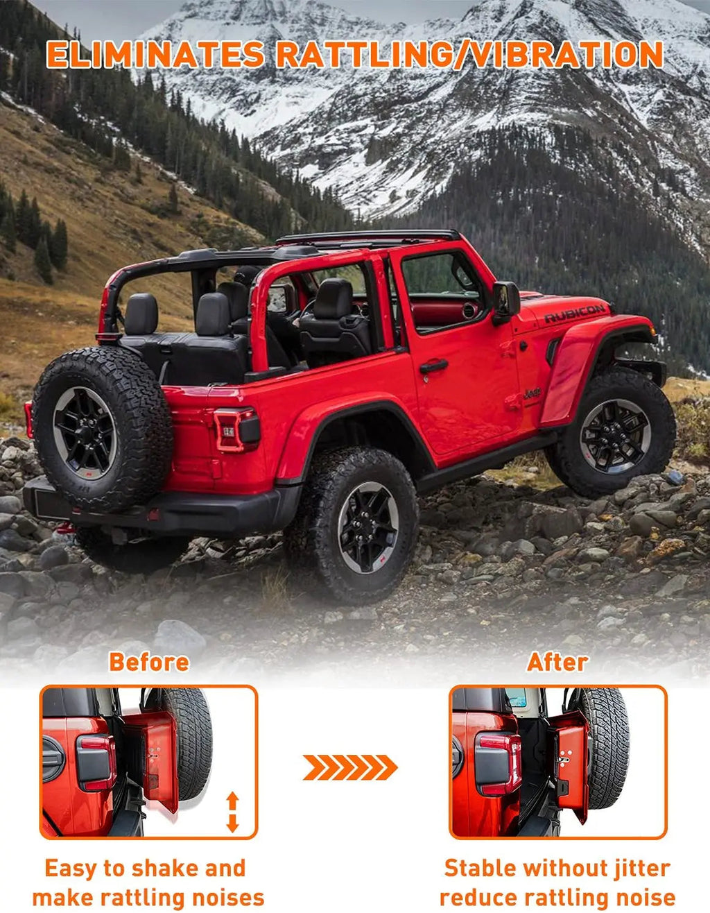 For 2018+ Jeep Wrangler JL JLU Tailgate Limiter Rear Trunk Door Latch, Tailgate Replacement  Aluminum Alloy