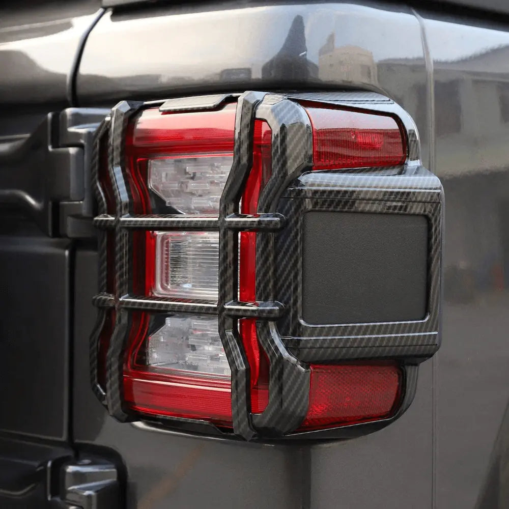 For 2018+ Jeep Wrangler JL JLU Taillight Guards Protectors Trim, Applicable LED Light