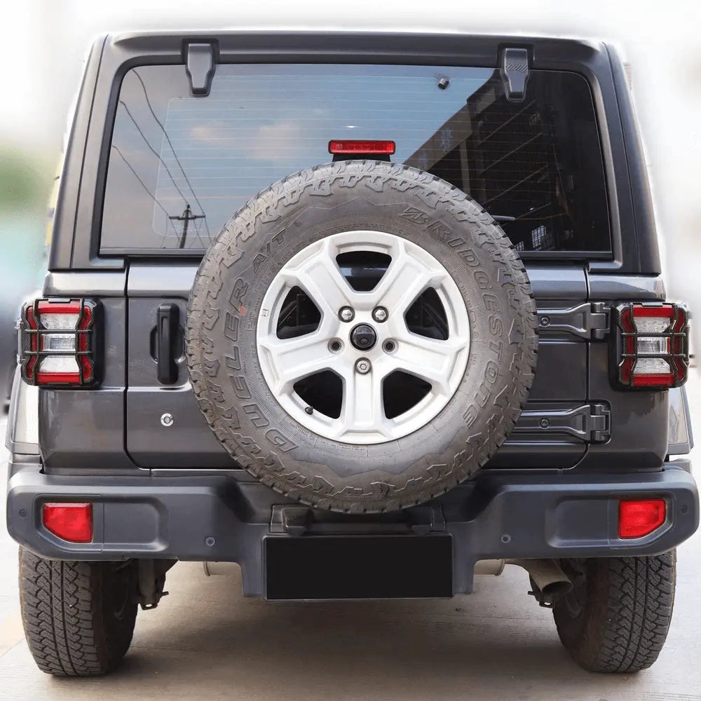 For 2018+ Jeep Wrangler JL JLU Taillight Guards Protectors Trim, Applicable LED Light