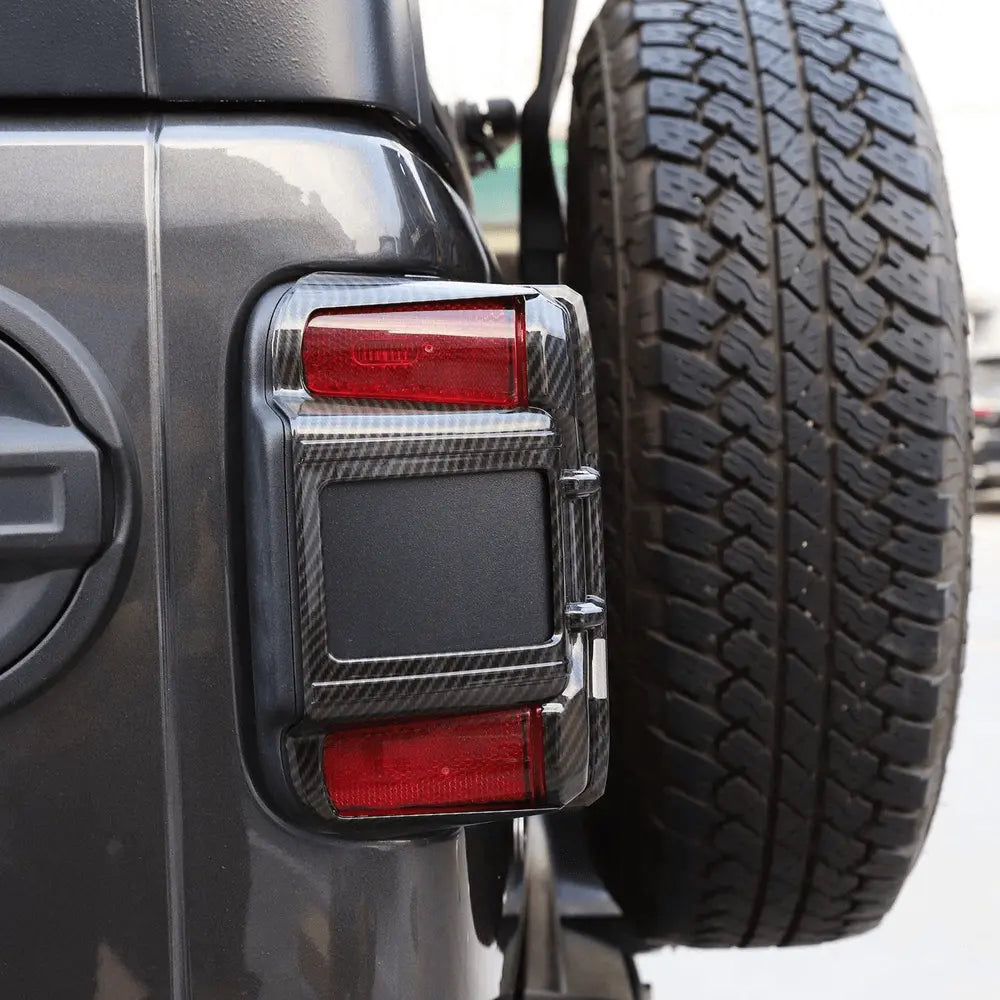 For 2018+ Jeep Wrangler JL JLU Taillight Guards Protectors Trim, Applicable LED Light