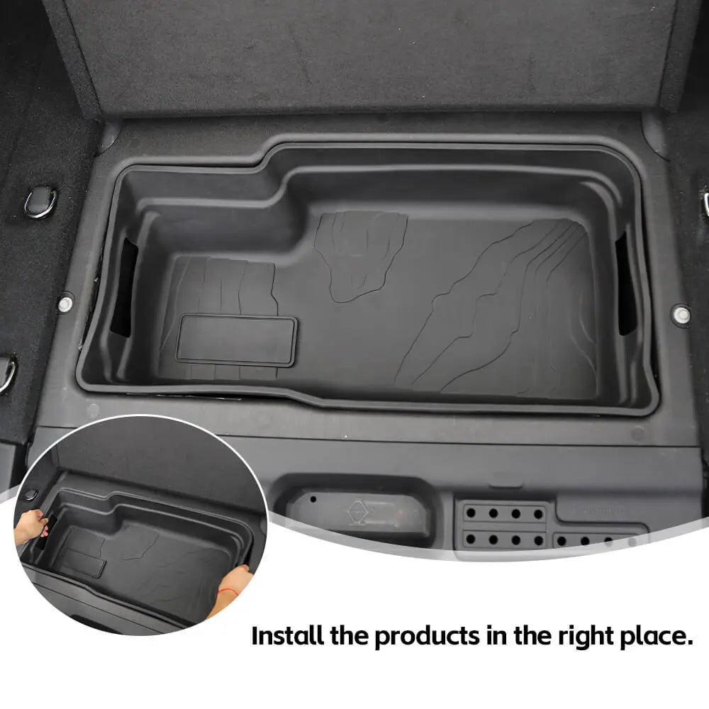 For 2018+ Jeep Wrangler JL JLU Trunk Cargo Area Tray Tub Liner Organizer Storage Box