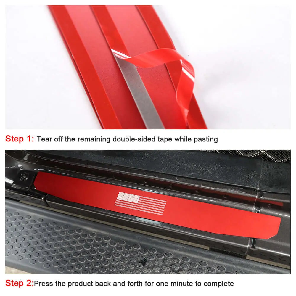 For 2018+ Jeep Wrangler JL JLU & Gladiator JT 4Doors 4 x Car Door Sill Protection Strip Cover