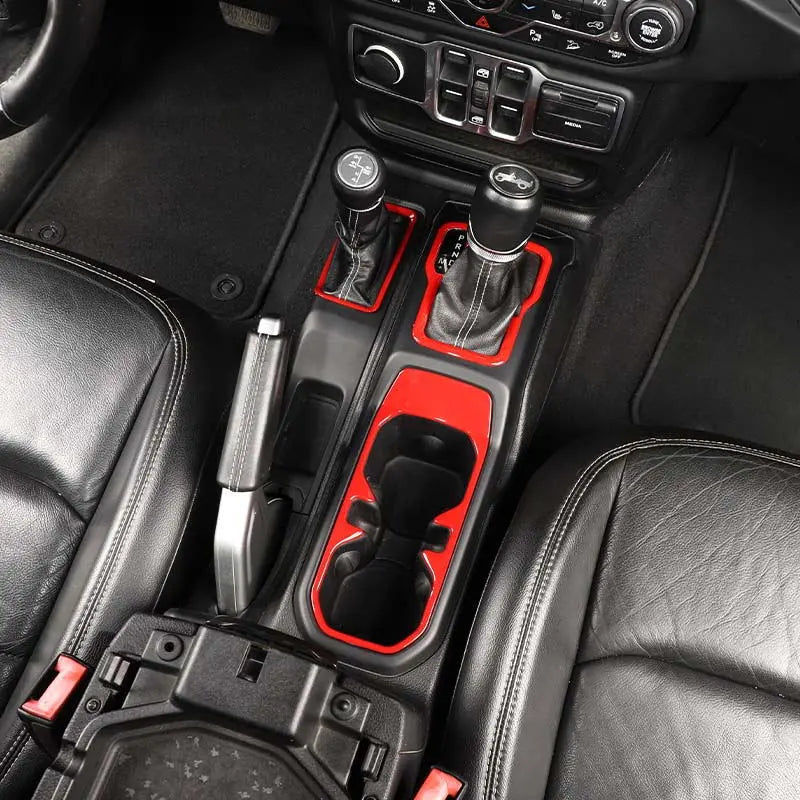 For 2018+ Jeep Wrangler JL, JLU & Gladiator JT 6PCS Gear Shift, Cup Holder & Rear Air Vent Accent Trim Kit