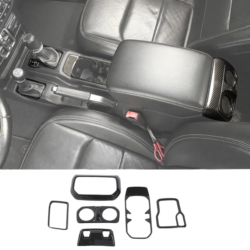 For 2018+ Jeep Wrangler JL, JLU & Gladiator JT 6PCS Gear Shift, Cup Holder & Rear Air Vent Accent Trim Kit