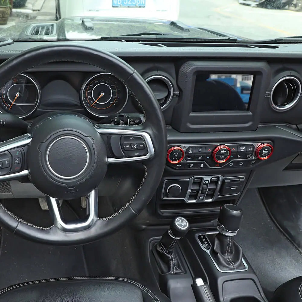 For 2018+ Jeep Wrangler JL JLU & Gladiator JT A/C & Headlight Switch Knob Trim – Aluminum Alloy Accent Rings