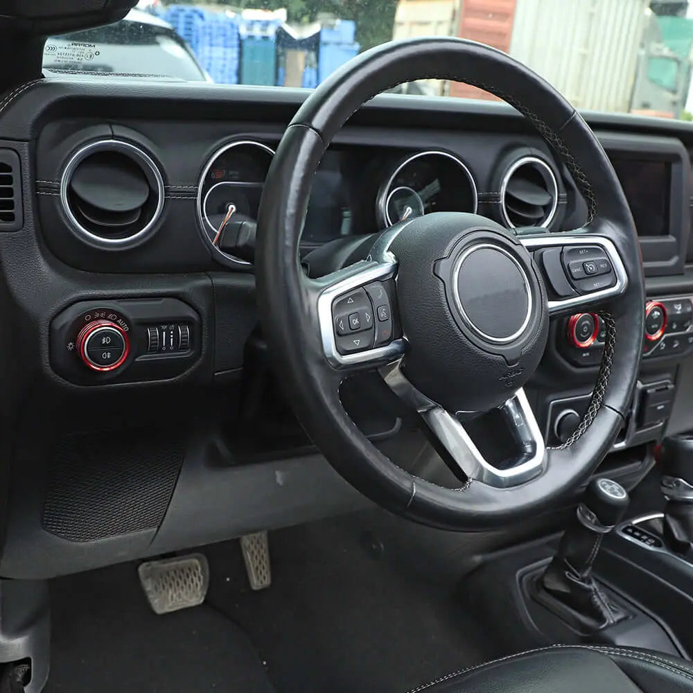 For 2018+ Jeep Wrangler JL JLU & Gladiator JT A/C & Headlight Switch Knob Trim – Aluminum Alloy Accent Rings