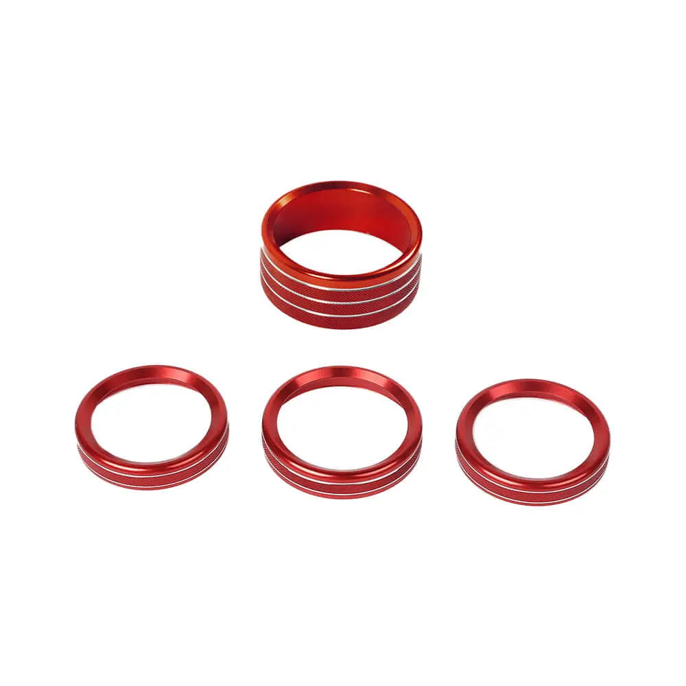For 2018+ Jeep Wrangler JL JLU & Gladiator JT A/C & Headlight Switch Knob Trim – Aluminum Alloy Accent Rings