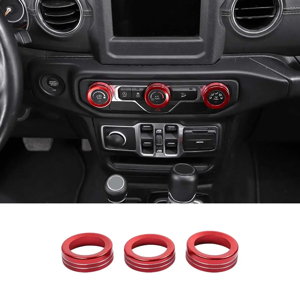 For 2018+ Jeep Wrangler JL JLU & Gladiator JT Air Conditioner Switch Knob Cover Trim C Style