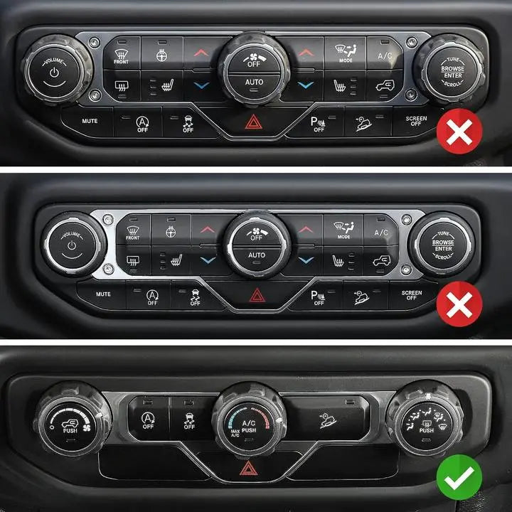 For 2018+ Jeep Wrangler JL JLU & Gladiator JT Air Conditioner Switch Knob Cover Trim C Style