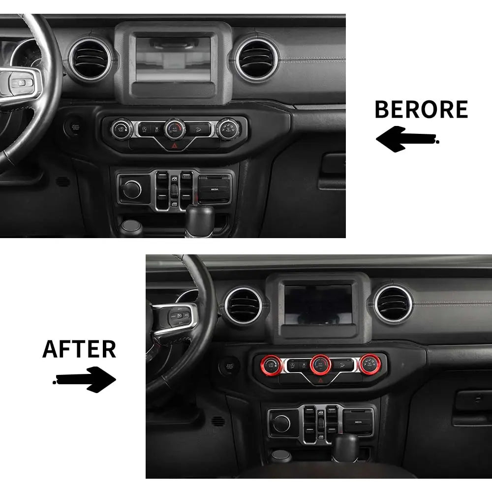 For 2018+ Jeep Wrangler JL JLU & Gladiator JT Air Conditioner Switch Knob Cover Trim C Style